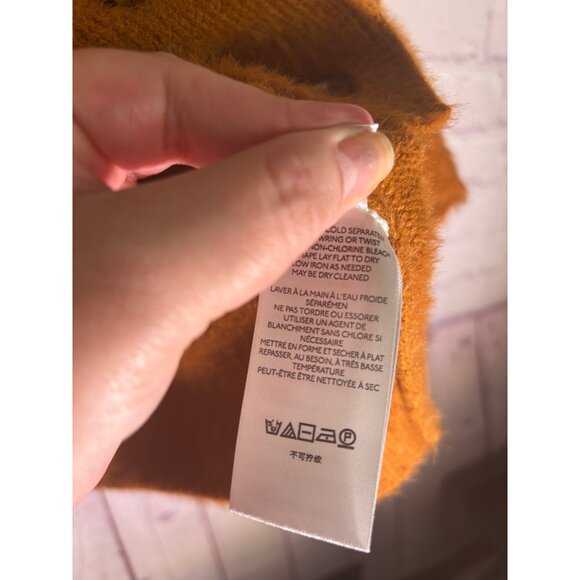 Urban Outfitters Cardigan Sweater Warm Fuzzy Orange Button Front Oversized - Picture 6 of 11